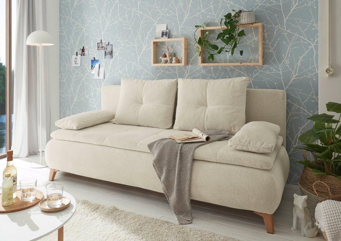 ED EXCITING DESIGN Schlafsofa Magnus, mit Bettfunktion und Bettkasten, sowie Rücken- und Armlehnkissen von ED EXCITING DESIGN