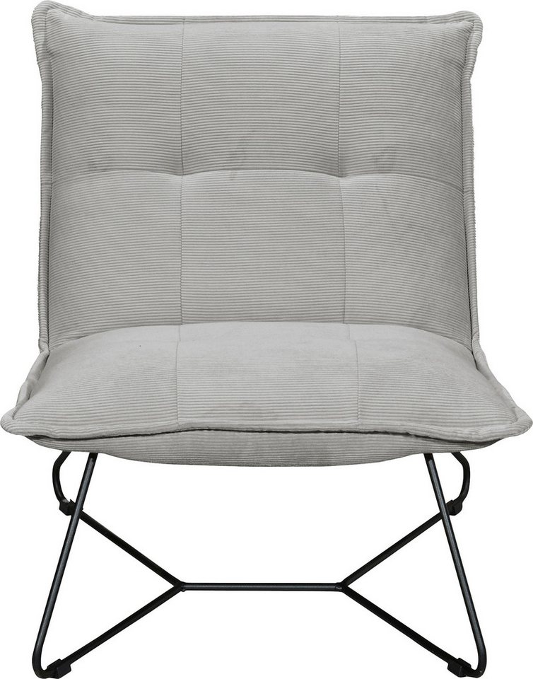 ED EXCITING DESIGN Sessel Vico, mit Design-Gestell aus schwarzem Metall, in Cord von ED EXCITING DESIGN