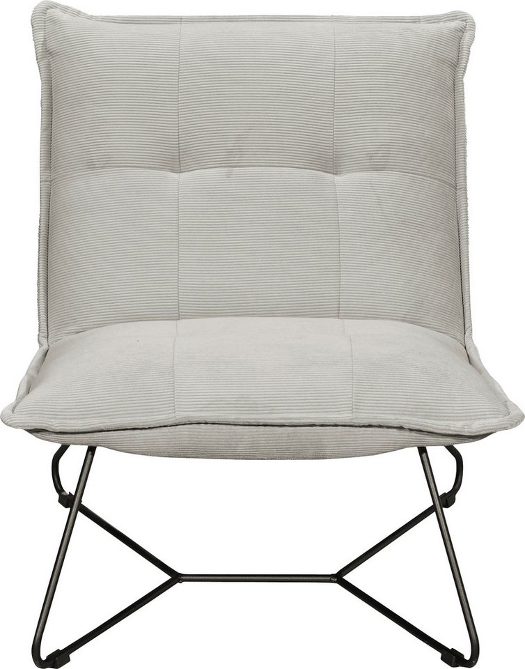 ED EXCITING DESIGN Sessel Vico, mit Design-Gestell aus schwarzem Metall, in Cord von ED EXCITING DESIGN