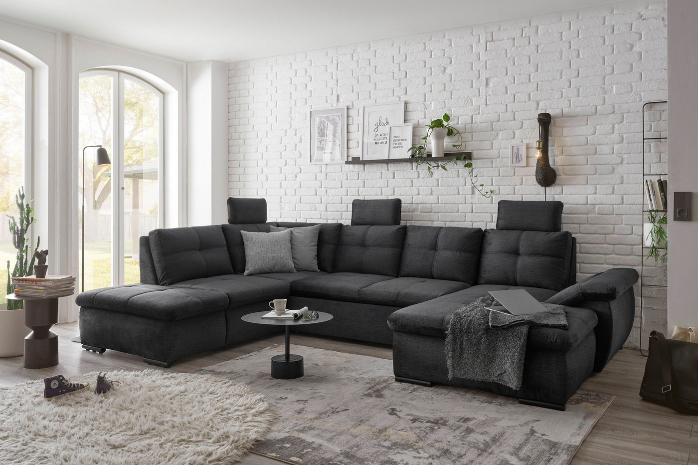 ED EXCITING DESIGN Wohnlandschaft Alija U-Form, frei im Raum stellbar, Schlaffunktion, Kopfstützen, Armteilverstellung ED EXCITING DESIGN Wohnlandschaft Alija U-Form, frei im Raum stellbar, Schlaffunktion, Kopfstützen, Armteilverstellung von ED EXCITING DESIGN
