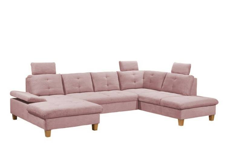 ED EXCITING DESIGN Wohnlandschaft Ascot, mit Schlaffunktion,Bettkasten, 3 Kopfstützen von ED EXCITING DESIGN