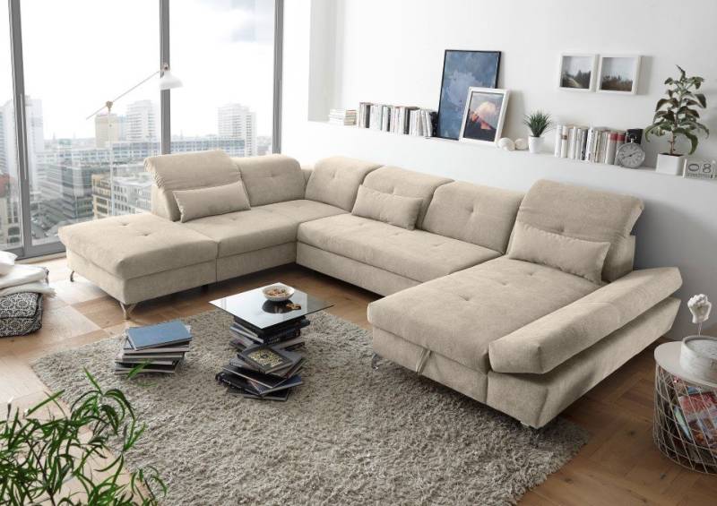 ED EXCITING DESIGN Wohnlandschaft Melfi, mit Schlaffunktion, Bettkasten, Kopflehnenfunktion von ED EXCITING DESIGN