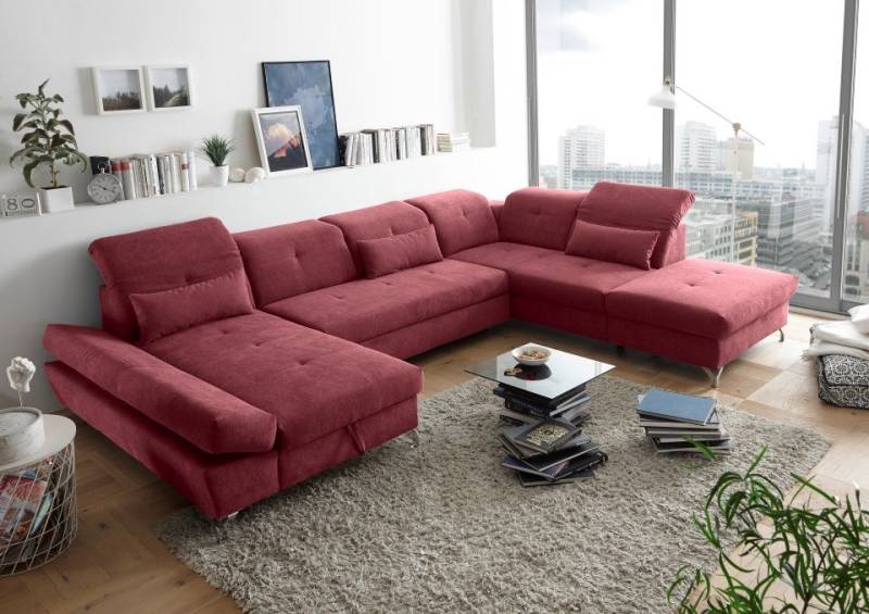 ED EXCITING DESIGN Wohnlandschaft Melfi, mit Schlaffunktion, Bettkasten, Kopflehnenfunktion von ED EXCITING DESIGN