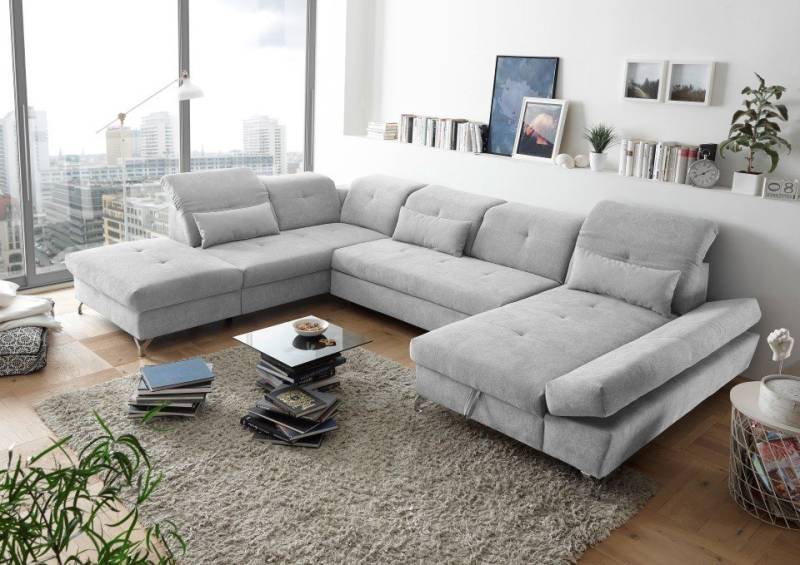 ED EXCITING DESIGN Wohnlandschaft Melfi, mit Schlaffunktion, Bettkasten, Kopflehnenfunktion von ED EXCITING DESIGN