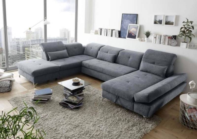 ED EXCITING DESIGN Wohnlandschaft Melfi, mit Schlaffunktion, Bettkasten, Kopflehnenfunktion von ED EXCITING DESIGN