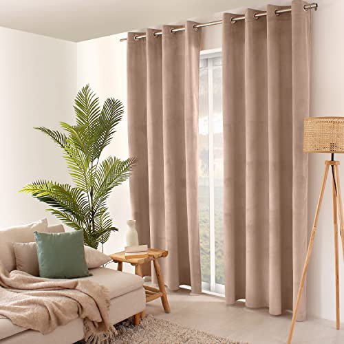 ED Enjoy Home - Vorhang – Polyester – 140 x 240 cm – Natur – Kollektion Teddys – fertig zum Aufhängen – waschbar bei 30 °C – für alle Räume – Bettwäsche – Vorhänge von ED ENJOY HOME