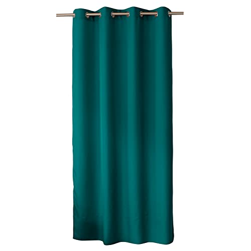 ED ENJOY HOME Dekorativer Vorhang mit silberfarbenen Ösen, 140 x 240 cm, Smaragdgrün, 100% Polyester, satiniert, Kollektion Basic von Enjoy Home