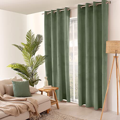 Enjoy Home Vorhang, Teddybär, Material Velours, 8 silberfarbene Ösen, 100% Polyester, 140 x 40 cm, Farbe Ton von Enjoy Home