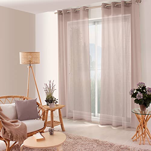 ED Enjoy Home Vorhang, durchbrochen, mit Ösen, 140 x 240 cm, Nerzbraun, 100% Polyester, Stoff Öko-TEX, Kollektion Jelly von Enjoy Home