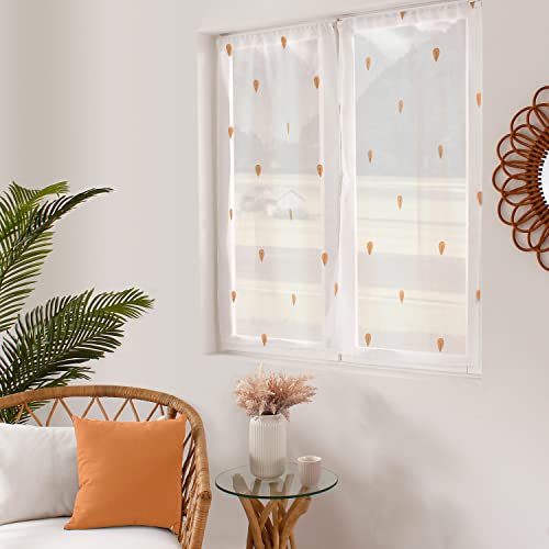 ED Enjoy Home - Paar Scheibengardinen – Polyester – 60 x 90 cm – Honig – Kollektion Telline – fertig zum Aufhängen – waschbar bei 30 °C – für alle Räume – Bettwäsche – Vorhänge von ED Enjoy Home