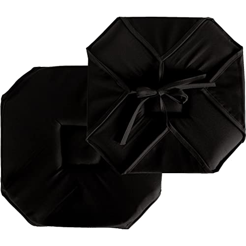 Enjoy Home Stuhlkissen mit Klappdeckel Basic – Befestigung durch Schlaufen – 100% Polyester – Stoff Oeko-Tex-Zertifiziert – 40 x 40 cm – Farbe Schwarz von ED Enjoy Home