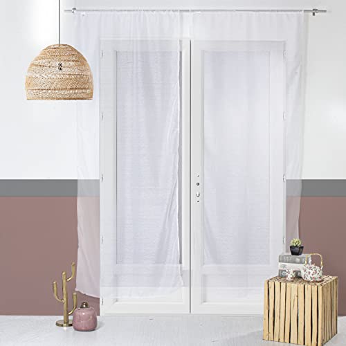 Enjoy Home Vorhänge, Weiß, 90 x 160 cm, Gardinenstange, 100% Polyester, sandgestrahlt, sandgestrahlt, 2 Stück von Enjoy Home