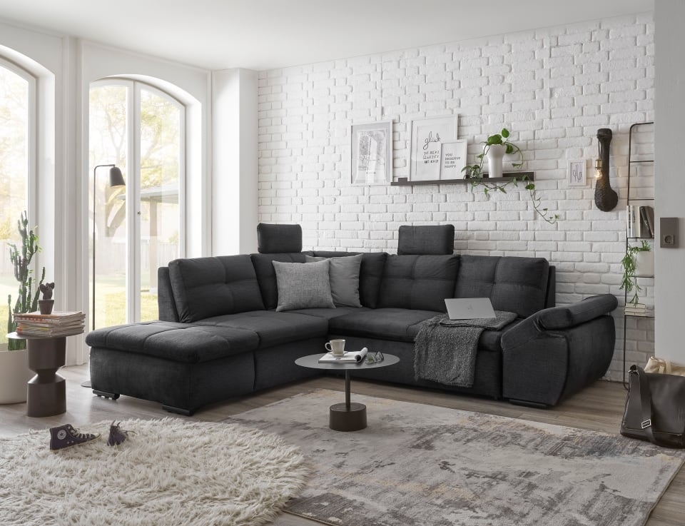 Alija Luxus-Schlafsofa mit verstellbarer Armlehne und Nosagfederung in Samtoptik – Wählbar in Silver, Grey oder Black Alija Luxus-Schlafsofa mit verstellbarer Armlehne und Nosagfederung in Samtoptik – Wählbar in Silver, Grey oder Black von ED Exciting Design