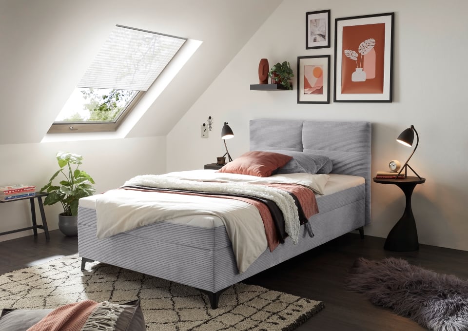 Boxbett Andon 120x200 cm mit Bettkasten Farbe Dove – ED Exciting Design, Zoom Breitcord, Bonell-Federkern und Schaumtopper Boxbett Andon 120x200 cm mit Bettkasten Farbe Dove – ED Exciting Design, Zoom Breitcord, Bonell-Federkern und Schaumtopper von ED Exciting Design