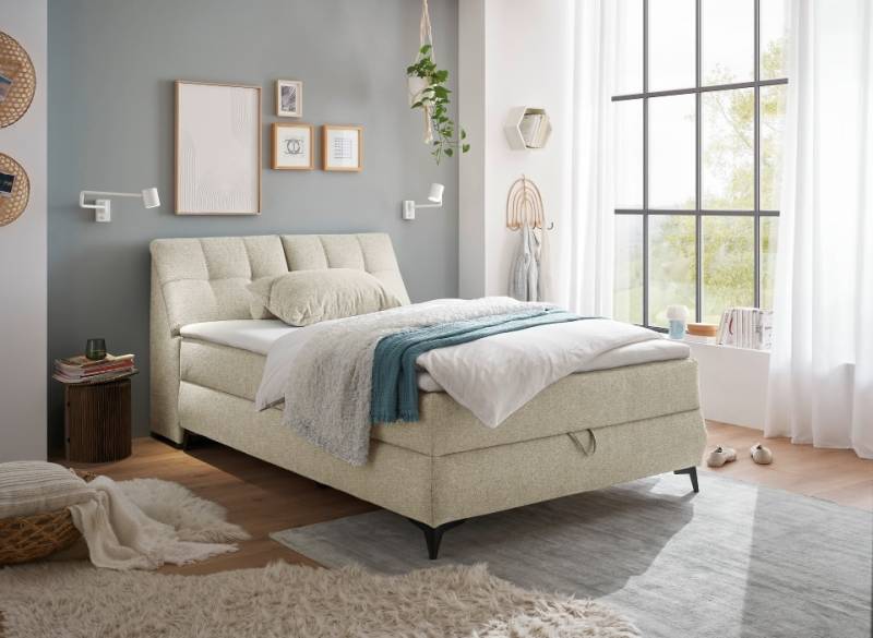 Boxbett Atlantis 140x200 cm in Ivory von ED Exciting Design mit Bettkasten von ED Exciting Design