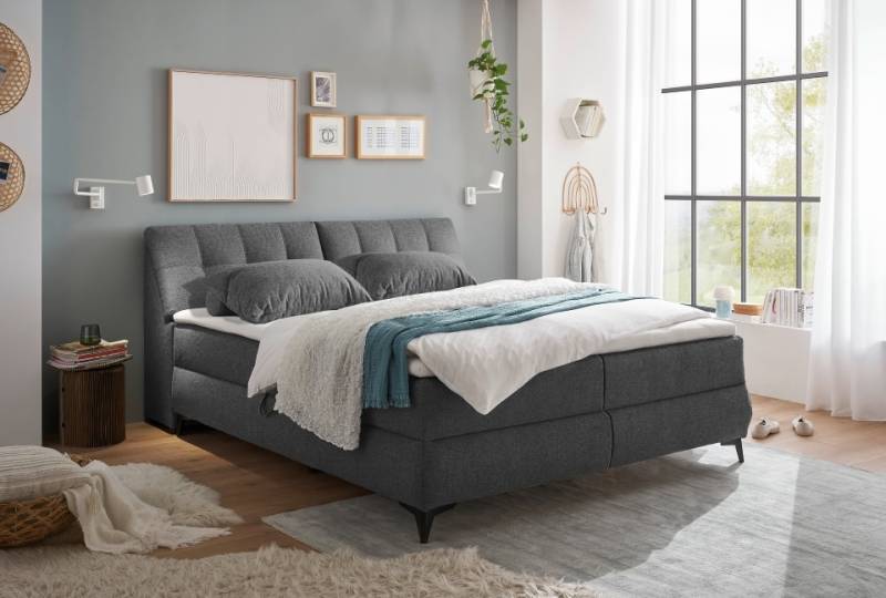 Boxbett Atlantis 160x200 cm in Anthrazit von ED Exciting Design mit Bettkasten von ED Exciting Design