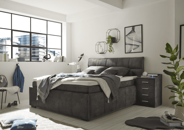 Boxspringbett Amora H2/H2 von ED Exciting Design mit Luxus-Mikrofaser von ED Exciting Design