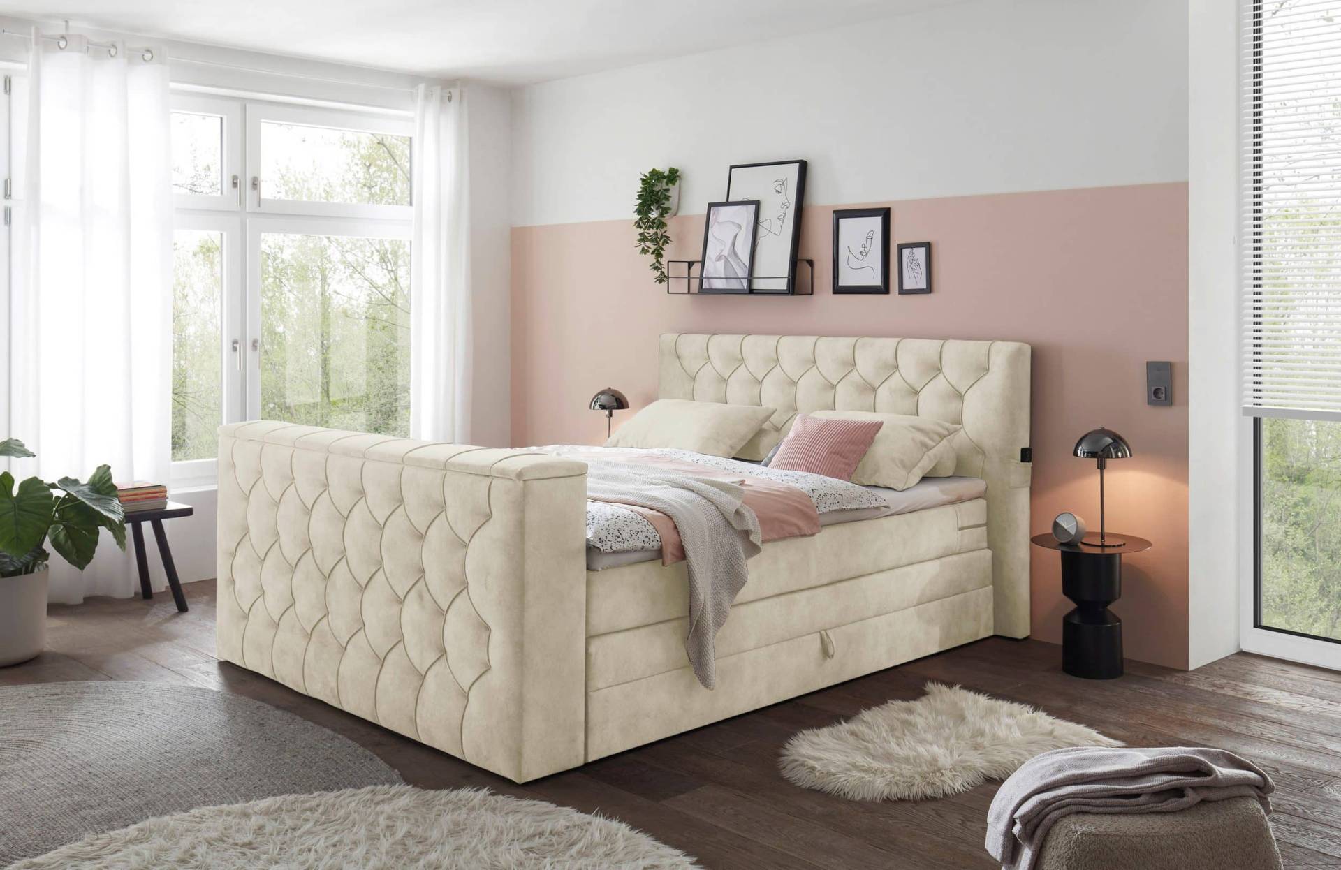 Boxspringbett Springdale - motorisierter TV-Halterung, geräumigem Bettkasten und Duo-Wendematratze H3/H4 - ED Exciting Design Boxspringbett Springdale - motorisierter TV-Halterung, geräumigem Bettkasten und Duo-Wendematratze H3/H4 - ED Exciting Design von ED Exciting Design