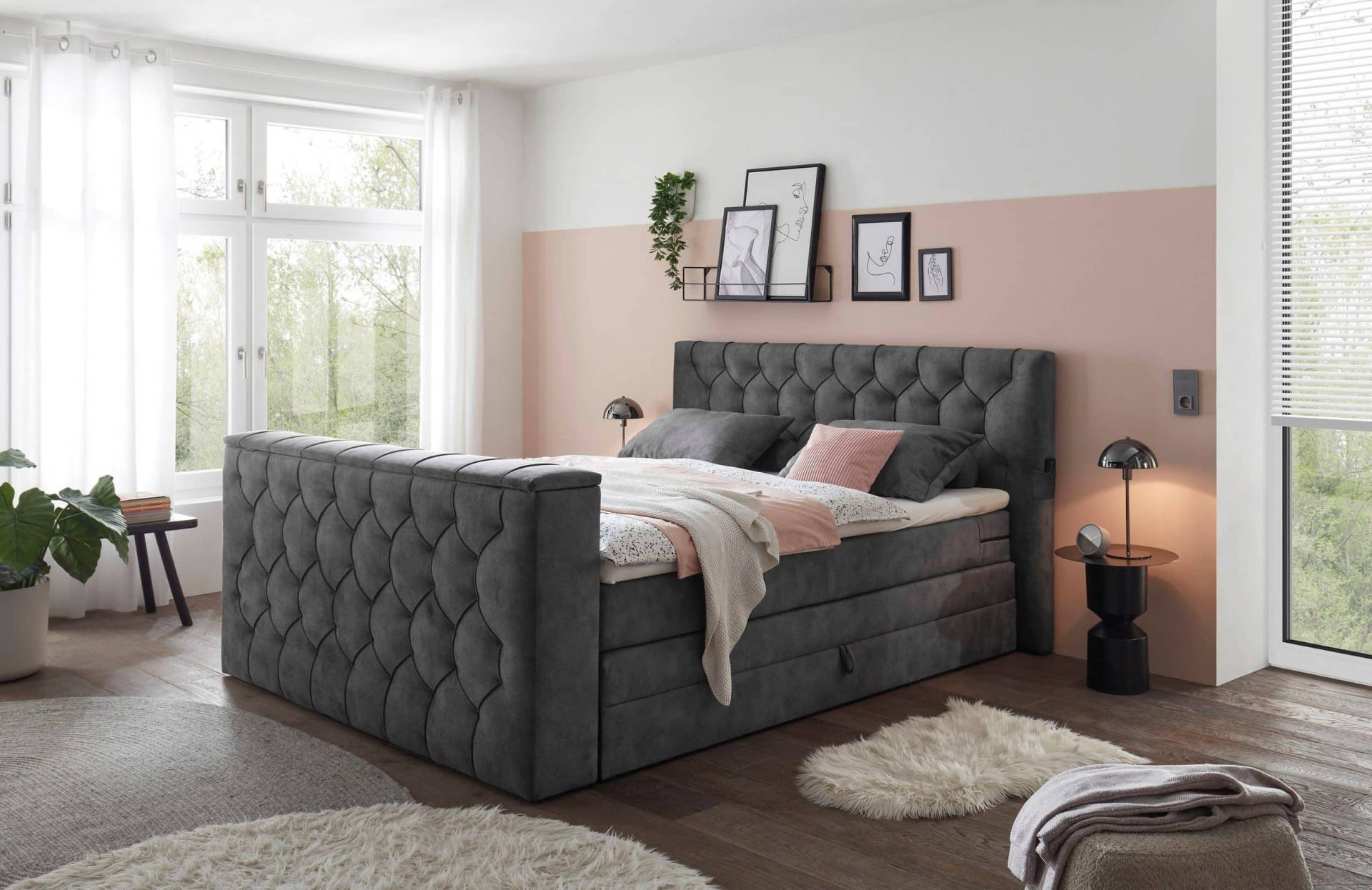 Boxspringbett Springdale - motorisierter TV-Halterung, geräumigem Bettkasten und Duo-Wendematratze H3/H4 - ED Exciting Design Boxspringbett Springdale - motorisierter TV-Halterung, geräumigem Bettkasten und Duo-Wendematratze H3/H4 - ED Exciting Design von ED Exciting Design