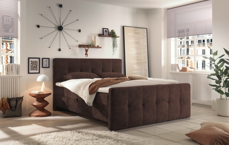 ED Exciting Design Boxbett Valetta 6 - Luxus-Mikrofaser, Tonnentaschenfederkern, HR-30 Topper, Bettkasten - H2 Härtegrad (bis 120 kg)  in verschiedenen Farben erhältlich von ED Exciting Design