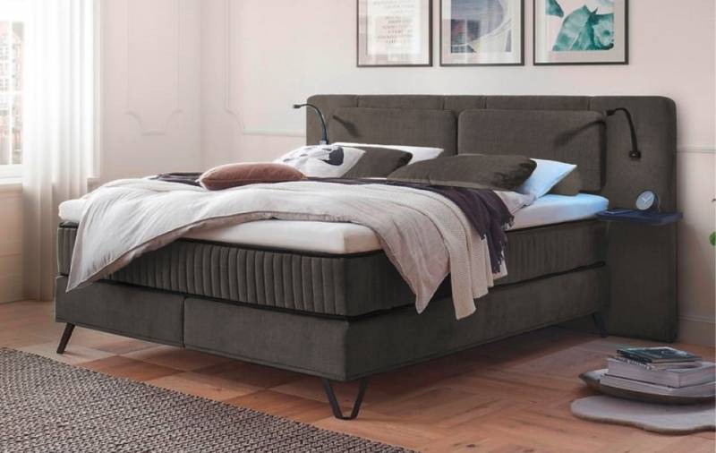 ED Exciting Design Boxspringbett Milazzo - Aphrodite in verschiedenen Farben erhältlich mit 9-Zonen-Tonnentaschenfederkern und Wireless Charging von ED Exciting Design