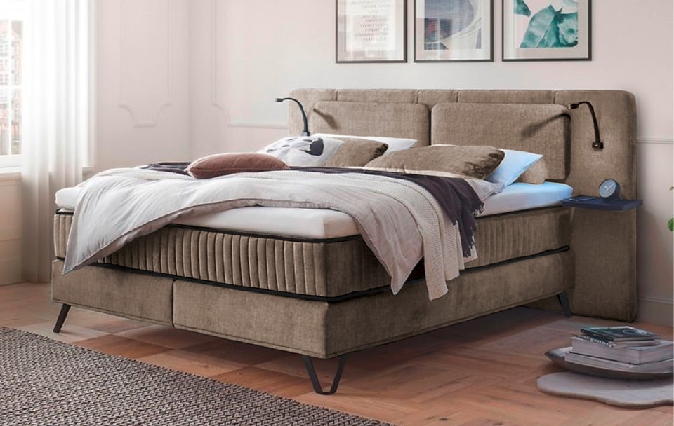 ED Exciting Design Boxspringbett Milazzo: Luxuriöser Schlafkomfort in Anthology-Mikrofaser mit 6 Farboptionen und innovativem 9-Zonen-Tonnentaschenfederkern von ED Exciting Design