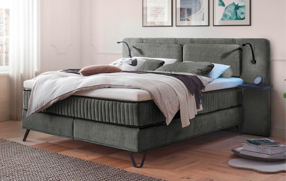 ED Exciting Design Boxspringbett Milazzo: Luxuriöser Schlafkomfort in Anthology-Mikrofaser mit 6 Farboptionen und innovativem 9-Zonen-Tonnentaschenfederkern von ED Exciting Design