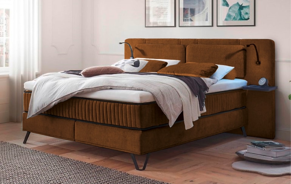ED Exciting Design Boxspringbett Milazzo: Luxuriöser Schlafkomfort in Vogue-Mikrofaser mit 7 Farboptionen und innovativem 9-Zonen-Tonnentaschenfederkern von ED Exciting Design