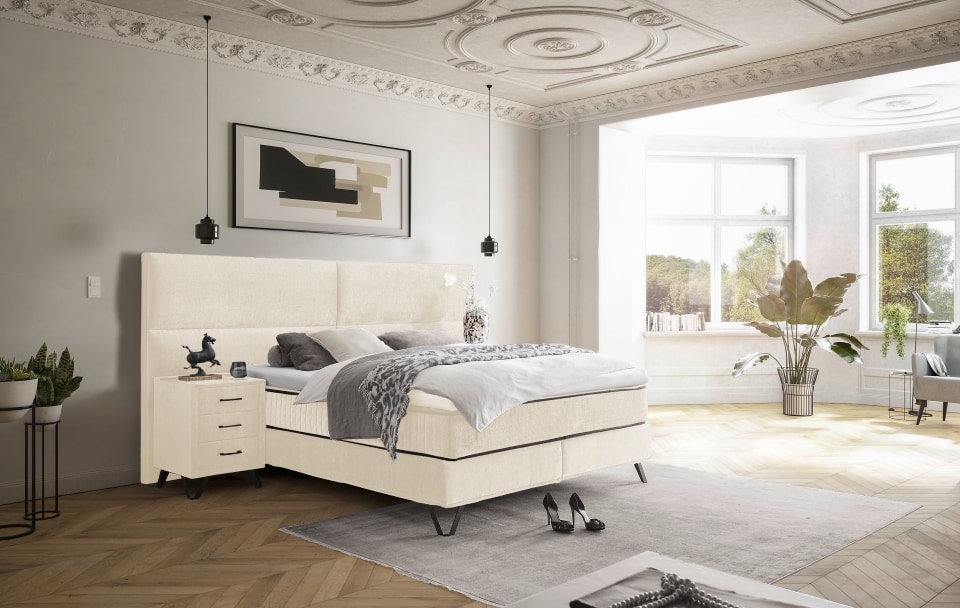ED Exciting Design Boxspringbett Trapani H3/H4 mit Duo-Wendematratze, XXL Kopfteil und Massivfüßen - Erhältlich in 160x200 cm und 180x200 cm,Anthology-Mikrofaser 6 Farbvarianten ED Exciting Design Boxspringbett Trapani H3/H4 mit Duo-Wendematratze, XXL Kopfteil und Massivfüßen - Erhältlich in 160x200 cm und 180x200 cm,Anthology-Mikrofaser 6 Farbvarianten von ED Exciting Design
