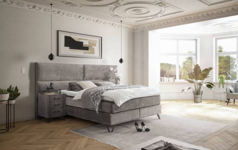 ED Exciting Design Boxspringbett Trapani H3/H4 mit Duo-Wendematratze, XXL Kopfteil und Massivfüßen - Erhältlich in 160x200 cm und 180x200 cm,Anthology-Mikrofaser 6 Farbvarianten ED Exciting Design Boxspringbett Trapani H3/H4 mit Duo-Wendematratze, XXL Kopfteil und Massivfüßen - Erhältlich in 160x200 cm und 180x200 cm,Anthology-Mikrofaser 6 Farbvarianten von ED Exciting Design