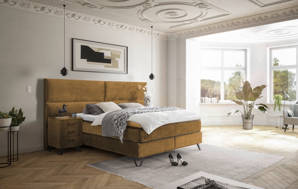 ED Exciting Design Boxspringbett Trapani H3/H4 mit Duo-Wendematratze, XXL Kopfteil und Massivfüßen - Erhältlich in 160x200 cm und 180x200 cm,Anthology-Mikrofaser 6 Farbvarianten ED Exciting Design Boxspringbett Trapani H3/H4 mit Duo-Wendematratze, XXL Kopfteil und Massivfüßen - Erhältlich in 160x200 cm und 180x200 cm,Anthology-Mikrofaser 6 Farbvarianten von ED Exciting Design