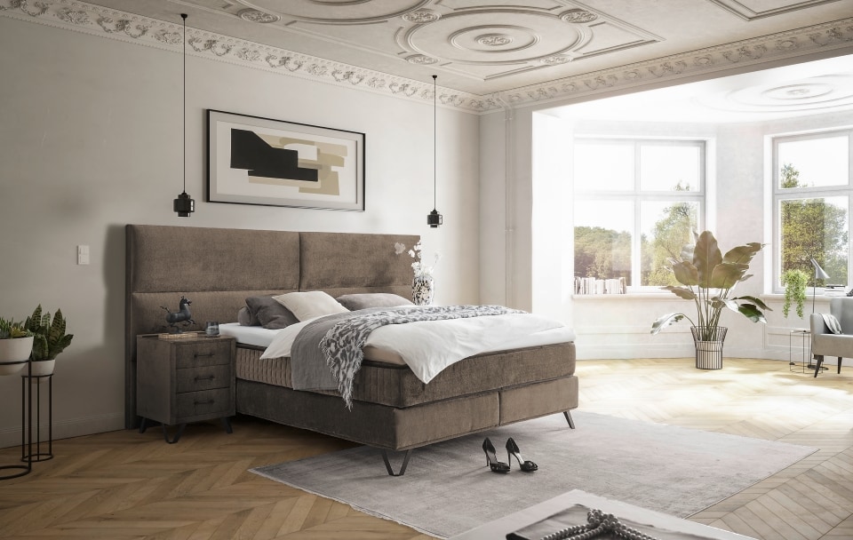 ED Exciting Design Boxspringbett Trapani H3/H4 mit Duo-Wendematratze, XXL Kopfteil und Massivfüßen - Erhältlich in 160x200 cm und 180x200 cm,Legacy-Mikrofaser 4 Farbvarianten ED Exciting Design Boxspringbett Trapani H3/H4 mit Duo-Wendematratze, XXL Kopfteil und Massivfüßen - Erhältlich in 160x200 cm und 180x200 cm,Legacy-Mikrofaser 4 Farbvarianten von ED Exciting Design