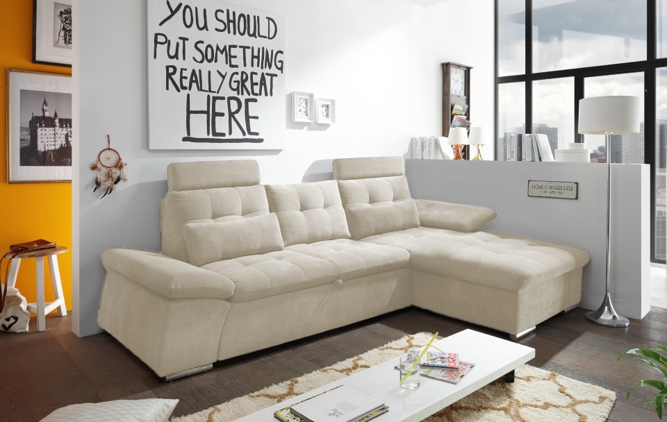 ED Exciting Design Nalo – Modernes Schlafsofa mit Bettkasten, verstellbaren Armlehnen und luxuriöser Uran Mikrofaser. Inklusive zwei Kopfstützen, in verschiedenen Farben wählbar ED Exciting Design Nalo – Modernes Schlafsofa mit Bettkasten, verstellbaren Armlehnen und luxuriöser Uran Mikrofaser. Inklusive zwei Kopfstützen, in verschiedenen Farben wählbar von ED Exciting Design
