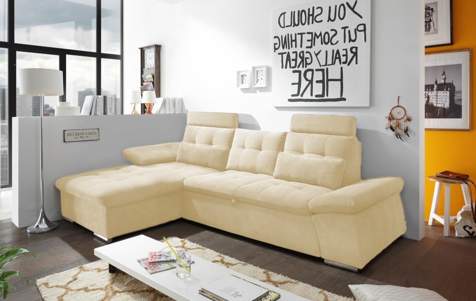 ED Exciting Design Nalo – Modernes Schlafsofa mit Bettkasten, verstellbaren Armlehnen und luxuriöser Uran Mikrofaser. Inklusive zwei Kopfstützen, in verschiedenen Farben wählbar ED Exciting Design Nalo – Modernes Schlafsofa mit Bettkasten, verstellbaren Armlehnen und luxuriöser Uran Mikrofaser. Inklusive zwei Kopfstützen, in verschiedenen Farben wählbar von ED Exciting Design