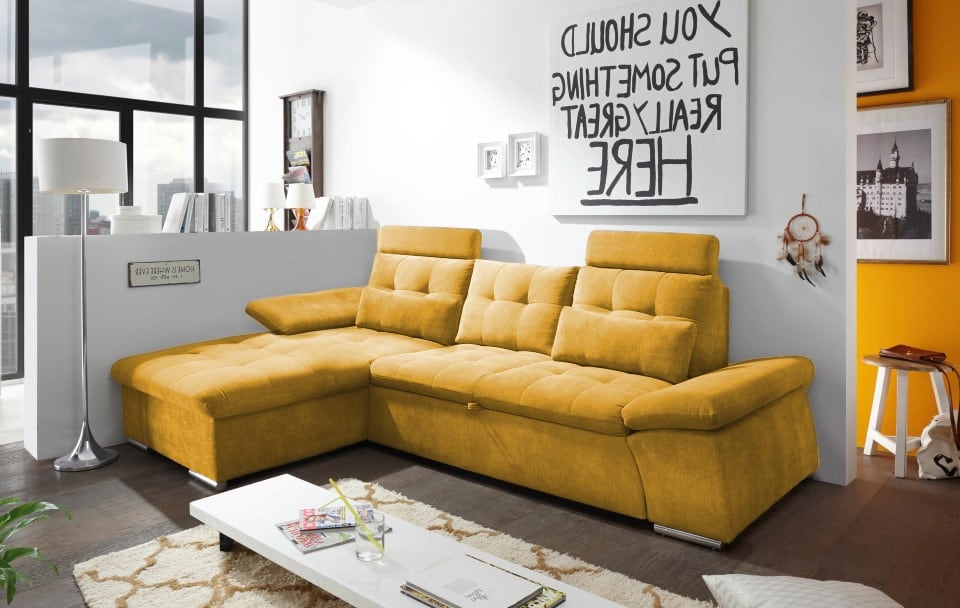 ED Exciting Design Nalo – Modernes Schlafsofa mit Bettkasten, verstellbaren Armlehnen und luxuriöser Uran Mikrofaser. Inklusive zwei Kopfstützen, in verschiedenen Farben wählbar ED Exciting Design Nalo – Modernes Schlafsofa mit Bettkasten, verstellbaren Armlehnen und luxuriöser Uran Mikrofaser. Inklusive zwei Kopfstützen, in verschiedenen Farben wählbar von ED Exciting Design