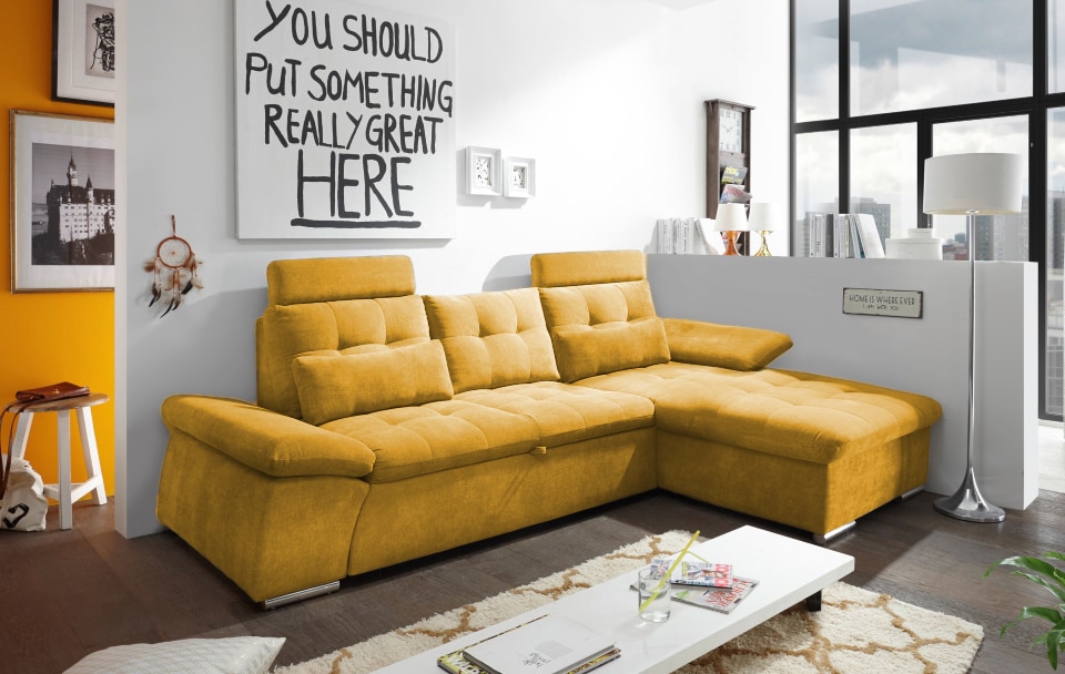 ED Exciting Design Nalo – Modernes Schlafsofa mit Bettkasten, verstellbaren Armlehnen und luxuriöser Uran Mikrofaser. Inklusive zwei Kopfstützen, in verschiedenen Farben wählbar ED Exciting Design Nalo – Modernes Schlafsofa mit Bettkasten, verstellbaren Armlehnen und luxuriöser Uran Mikrofaser. Inklusive zwei Kopfstützen, in verschiedenen Farben wählbar von ED Exciting Design