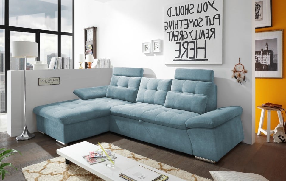 ED Exciting Design Nalo – Modernes Schlafsofa mit Bettkasten, verstellbaren Armlehnen und luxuriöser Uran Mikrofaser. Inklusive zwei Kopfstützen, in verschiedenen Farben wählbar ED Exciting Design Nalo – Modernes Schlafsofa mit Bettkasten, verstellbaren Armlehnen und luxuriöser Uran Mikrofaser. Inklusive zwei Kopfstützen, in verschiedenen Farben wählbar von ED Exciting Design