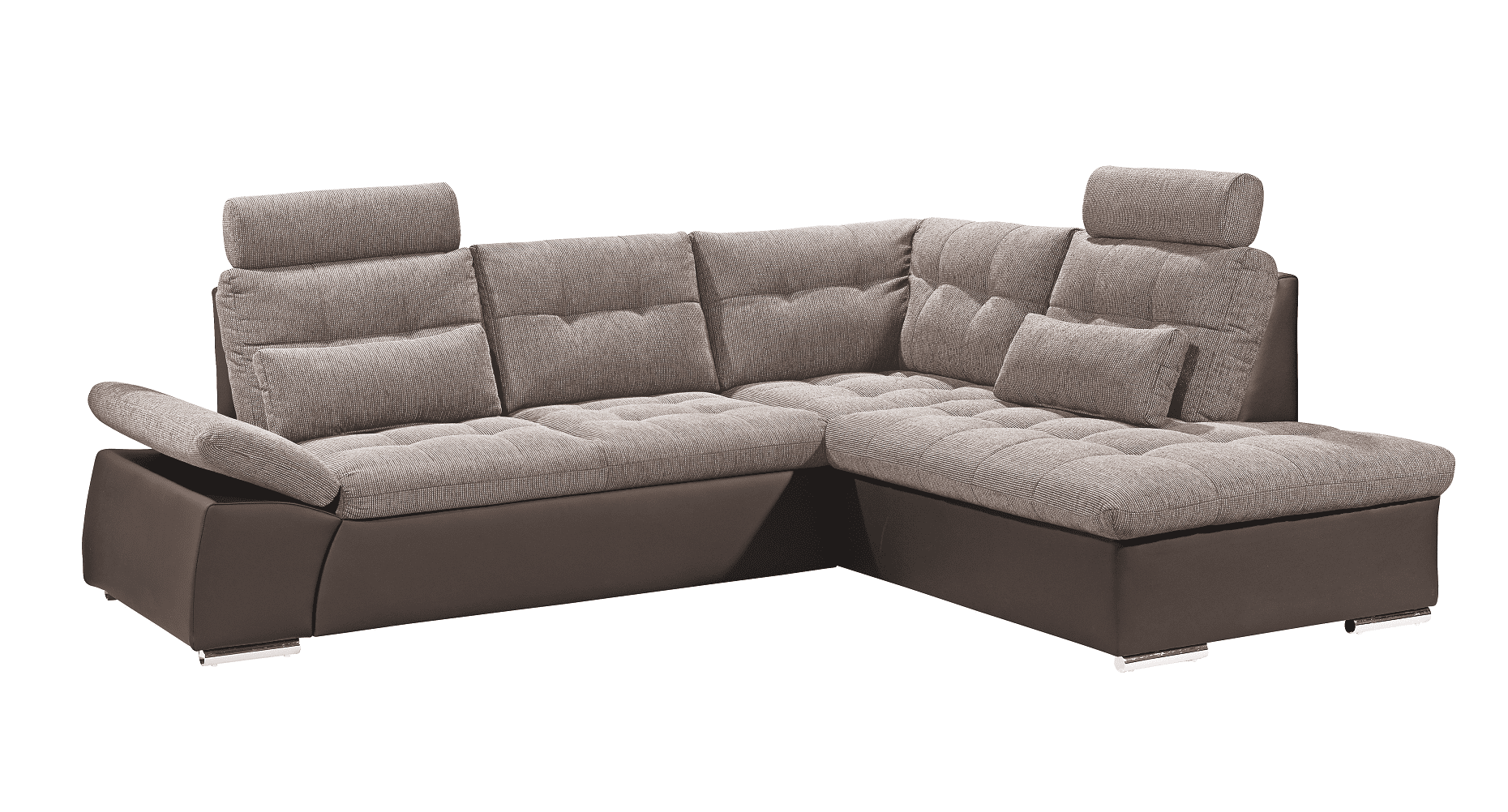 Ecksofa Jakarta Dunkelbraun / Camel – Modernes Sofa mit Schlaffunktion & Kissen | ED Exciting Design von ED Exciting Design