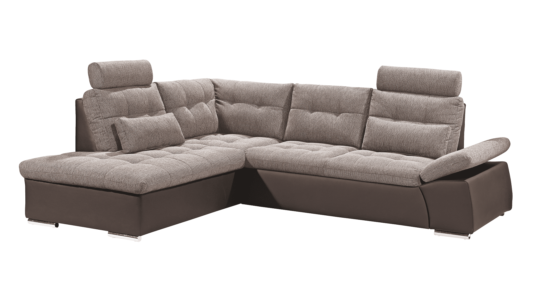 Ecksofa Jakarta Dunkelbraun / Camel – Modernes Sofa mit Schlaffunktion & Kissen | ED Exciting Design von ED Exciting Design