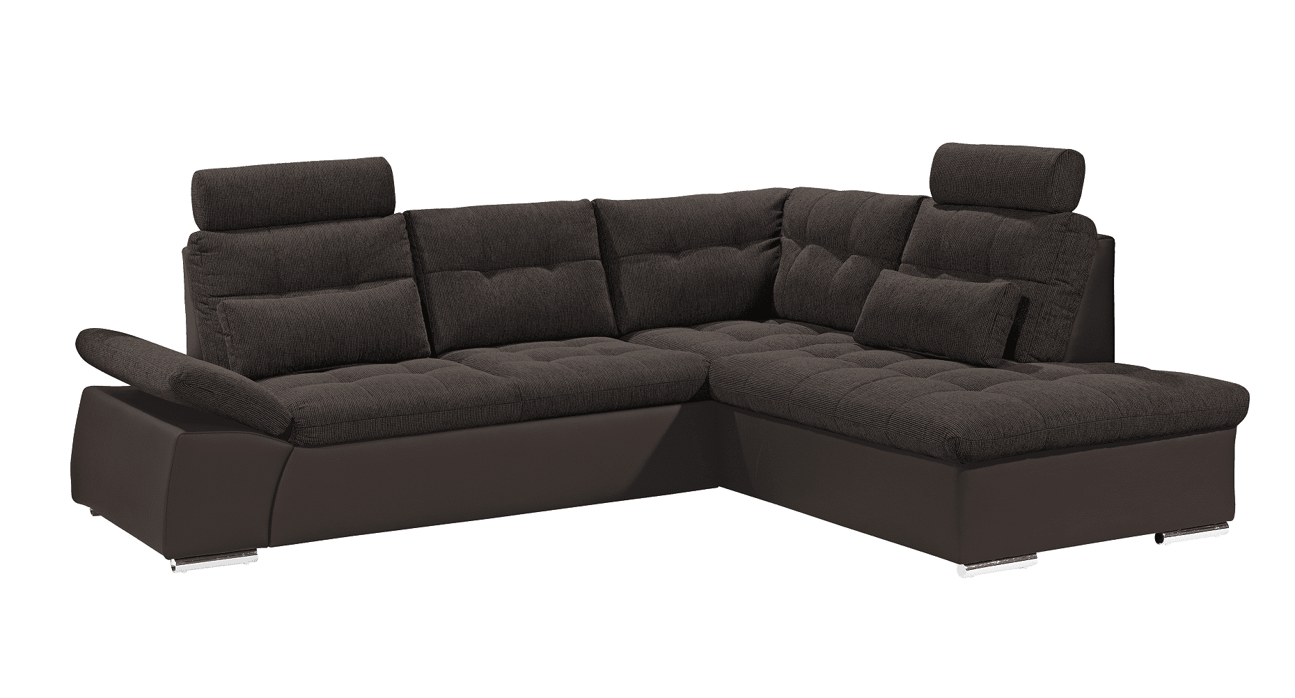 Ecksofa Jakarta Dunkelbraun / Schwarz-Braun – Modernes Sofa mit Schlaffunktion & Kissen | ED Exciting Design von ED Exciting Design