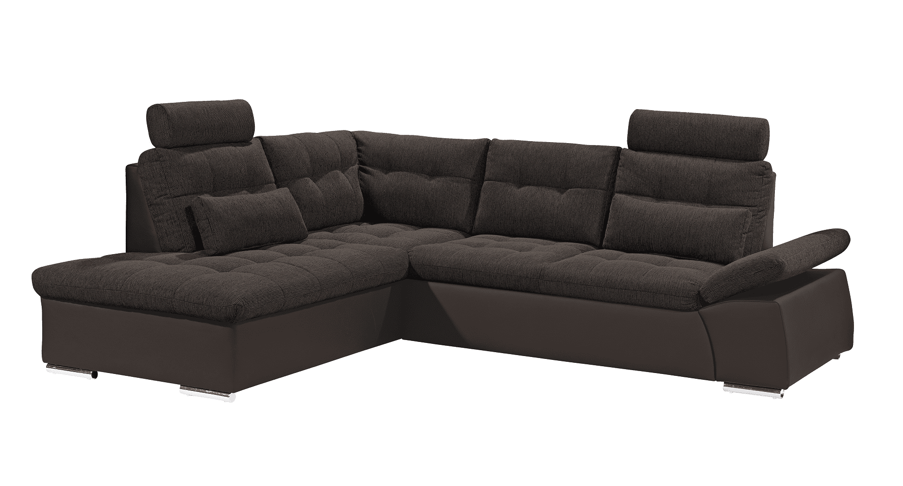 Ecksofa Jakarta Dunkelbraun / Schwarz-Braun – Modernes Sofa mit Schlaffunktion & Kissen | ED Exciting Design von ED Exciting Design
