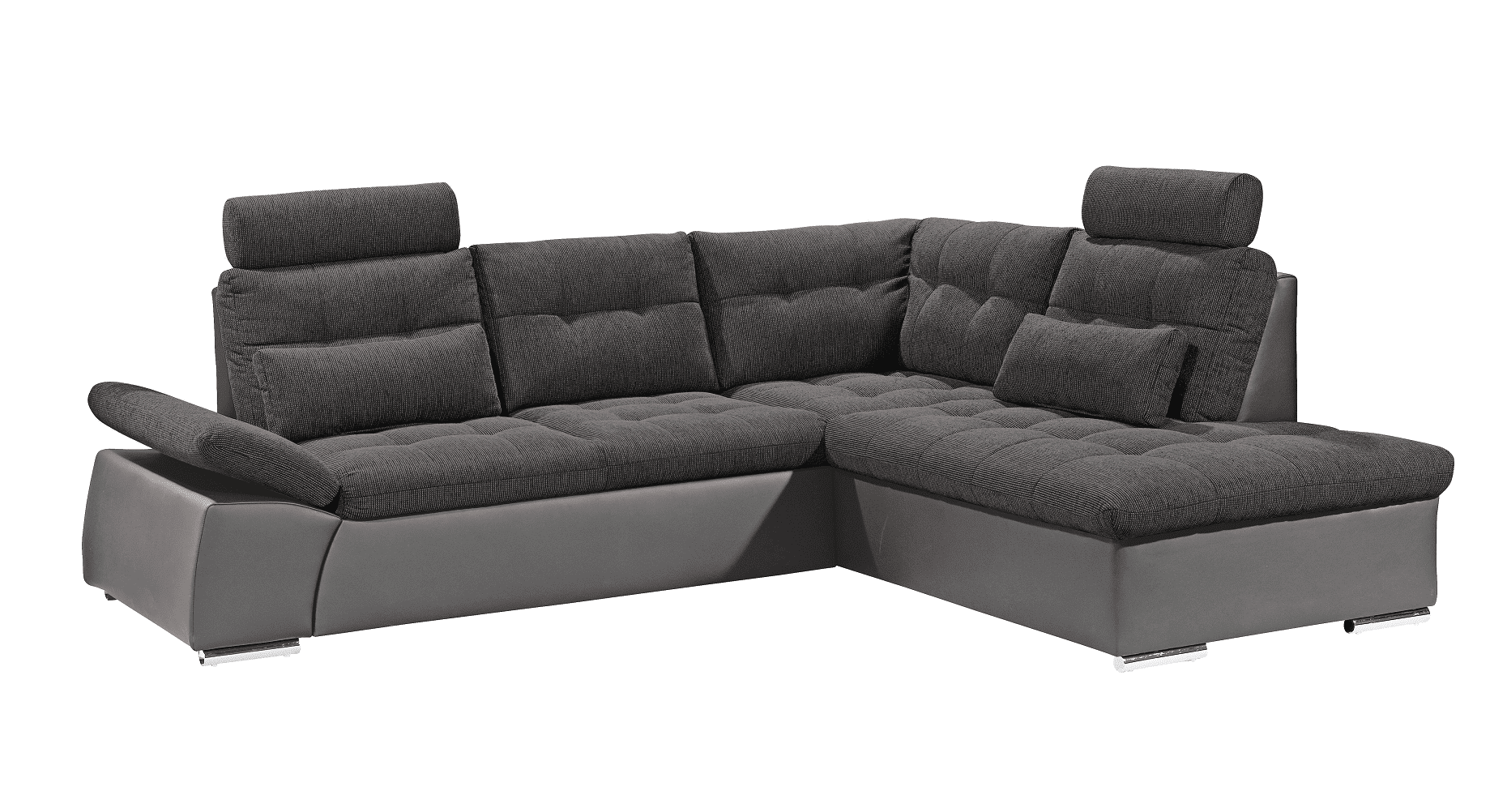 Ecksofa Jakarta Dunkelgrau / Lawa – Modernes Sofa mit Schlaffunktion & Kissen | ED Exciting Design von ED Exciting Design