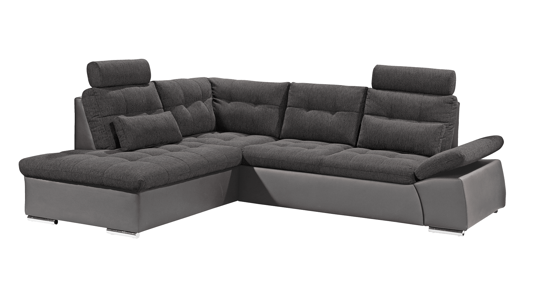 Ecksofa Jakarta Dunkelgrau / Lawa – Modernes Sofa mit Schlaffunktion & Kissen | ED Exciting Design von ED Exciting Design