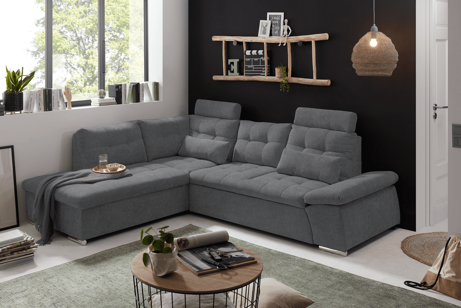 Ecksofa Medan Anthrazit von Ed Exciting Design – Modernes Sofa mit Schlaffunktion & Glow Mikrofaser Ecksofa Medan Anthrazit von Ed Exciting Design – Modernes Sofa mit Schlaffunktion & Glow Mikrofaser von ED Exciting Design