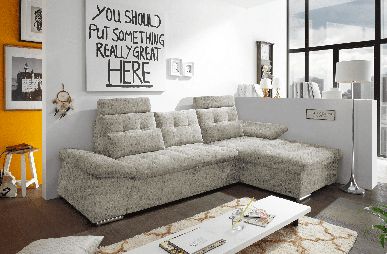 Ecksofa Medan Stone – Elegantes Sofa mit Schlaffunktion von ED Exciting Design