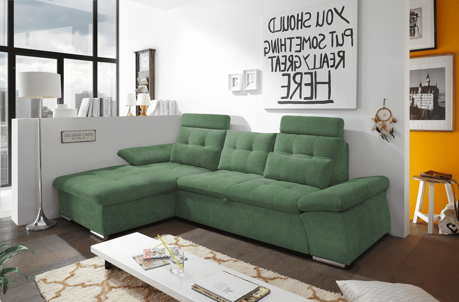 Ecksofa Medan Winter Moss – Stilvolles Sofa in Grün von ED Exciting Design