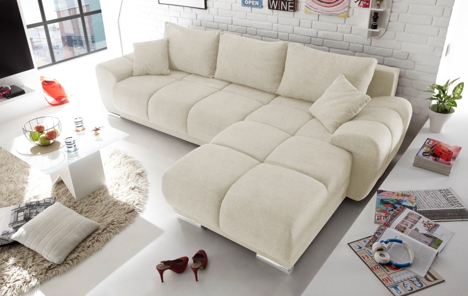Ed Exciting Design Sofa Anton mit Schlaffunktion & Bettkasten in verschiedenen Farben erhältlich Luxus-Webstoff Flachgewebe beidseitig montierbar Ed Exciting Design Sofa Anton mit Schlaffunktion & Bettkasten in verschiedenen Farben erhältlich Luxus-Webstoff Flachgewebe beidseitig montierbar von ED Exciting Design