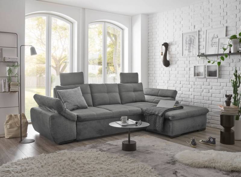 Luxus-Schlafsofa Alija von ED Exciting Design mit verstellbaren Armlehnen und Kopfstützen in drei edlen Farbtönen von ED Exciting Design