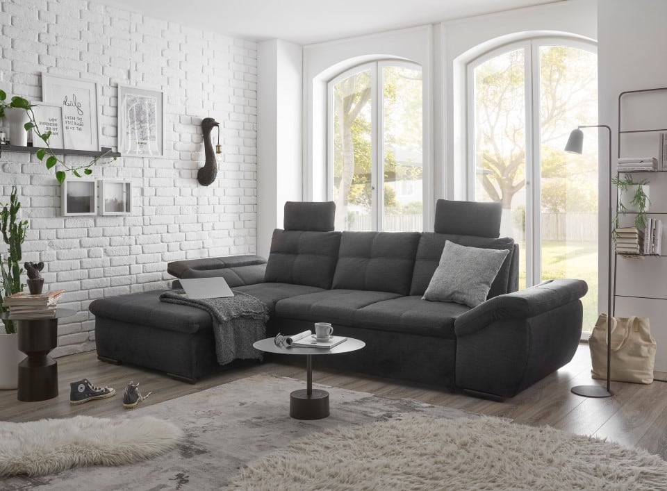 Luxus-Schlafsofa Alija von ED Exciting Design mit verstellbaren Armlehnen und Kopfstützen in drei edlen Farbtönen Luxus-Schlafsofa Alija von ED Exciting Design mit verstellbaren Armlehnen und Kopfstützen in drei edlen Farbtönen von ED Exciting Design