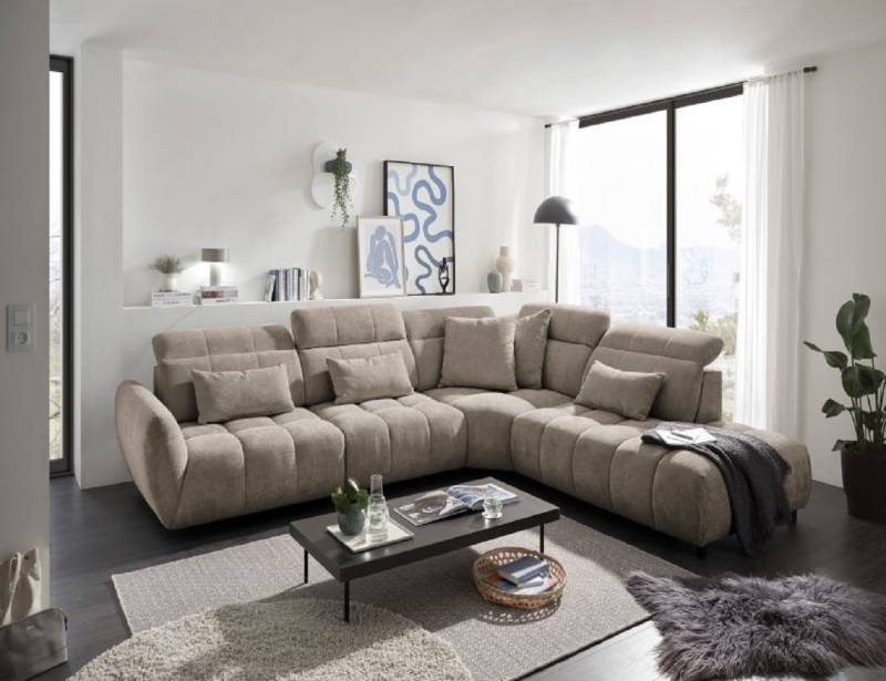 Sofa Franklin von ED Exciting Design – Modernes Sofa mit Mikrofaserbezug, Nosagfederung und 5-fach verstellbaren Kopflehnen von ED Exciting Design